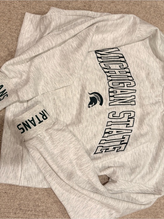 Tops - Michigan State Spartans Grey Crewneck Sweatshirt